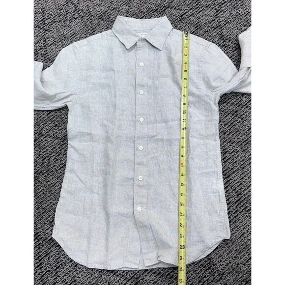 Banana Republic Slim-Fit Linen Shirt Natural Beige Classic Size XS Long Sleeve - Picture 6 of 11